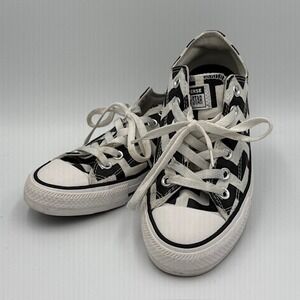 Converse Chuck Taylor All Star Low Top Black White Zigzag Sneakers Women's 7.5